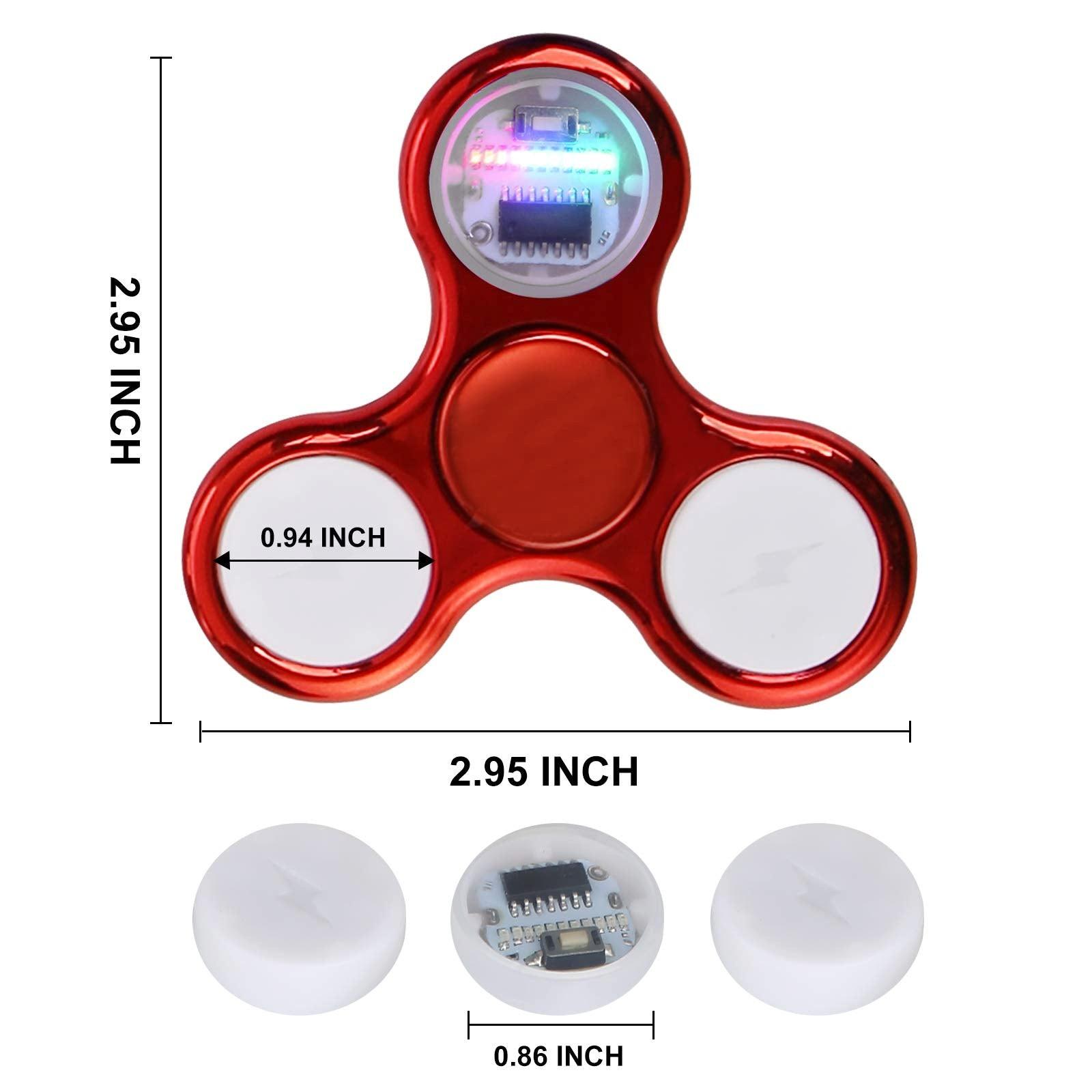 Activity-board  6 Stück Fidget Spinner, LED beleuchtetes Fidget Spinner Spielzeug für Kinder und Erwachsene, glow-in-the-dark Party Zubehör, Angst Spielzeug, Stressabbau 