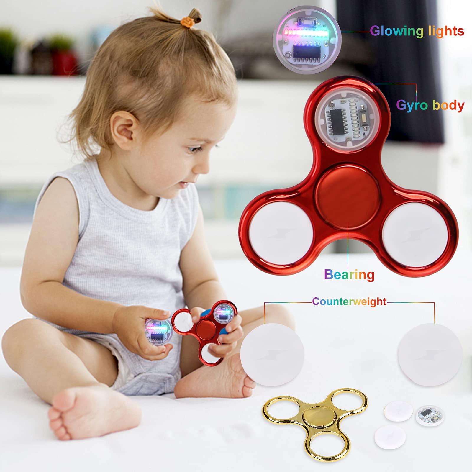 Activity-board  6 pièces fidget spinner, jouet fidget spinner illuminé par LED pour enfants et adultes, accessoire de fête phosphorescent, jouet contre l'anxiété, réducteur de stress 