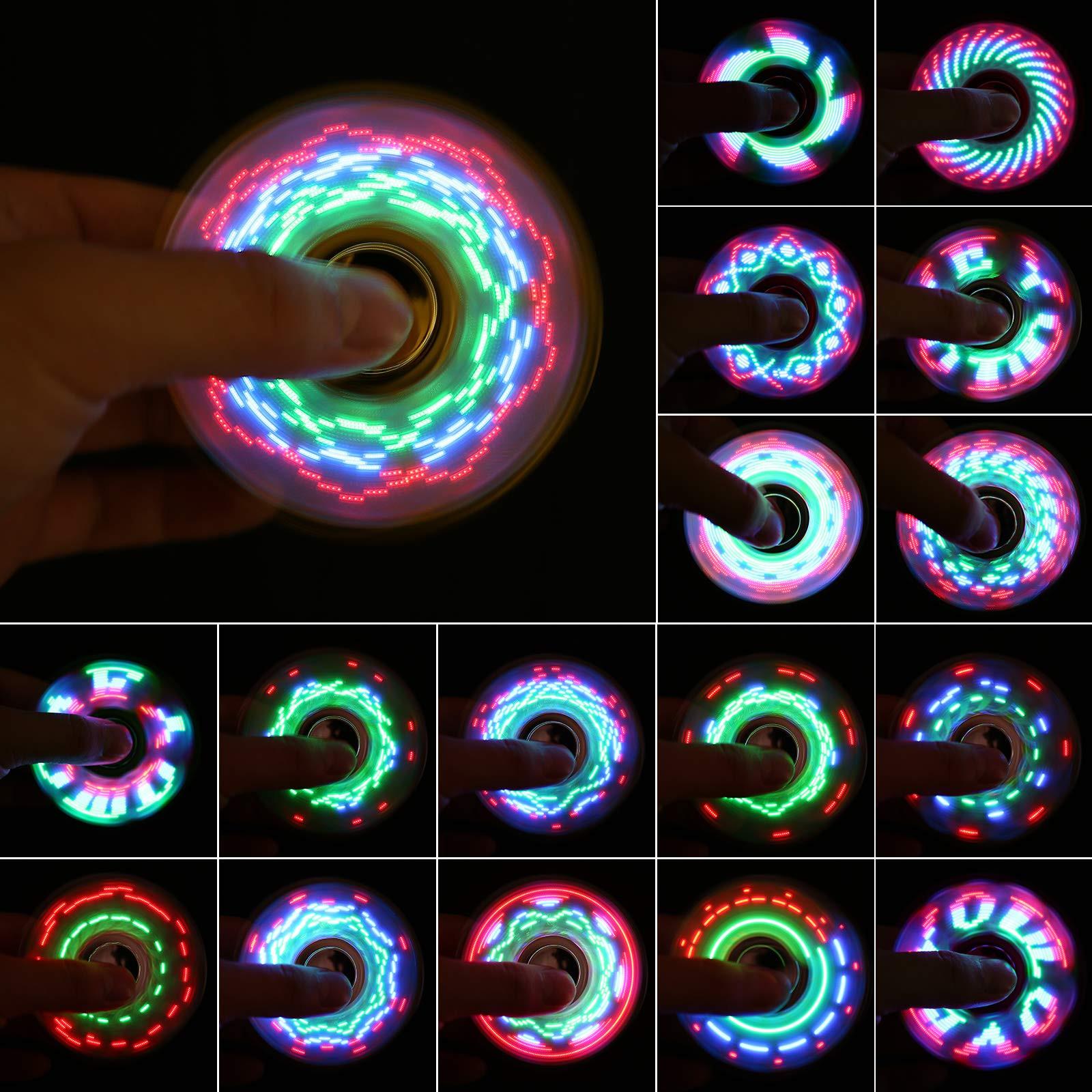 Activity-board  6 Stück Fidget Spinner, LED beleuchtetes Fidget Spinner Spielzeug für Kinder und Erwachsene, glow-in-the-dark Party Zubehör, Angst Spielzeug, Stressabbau 