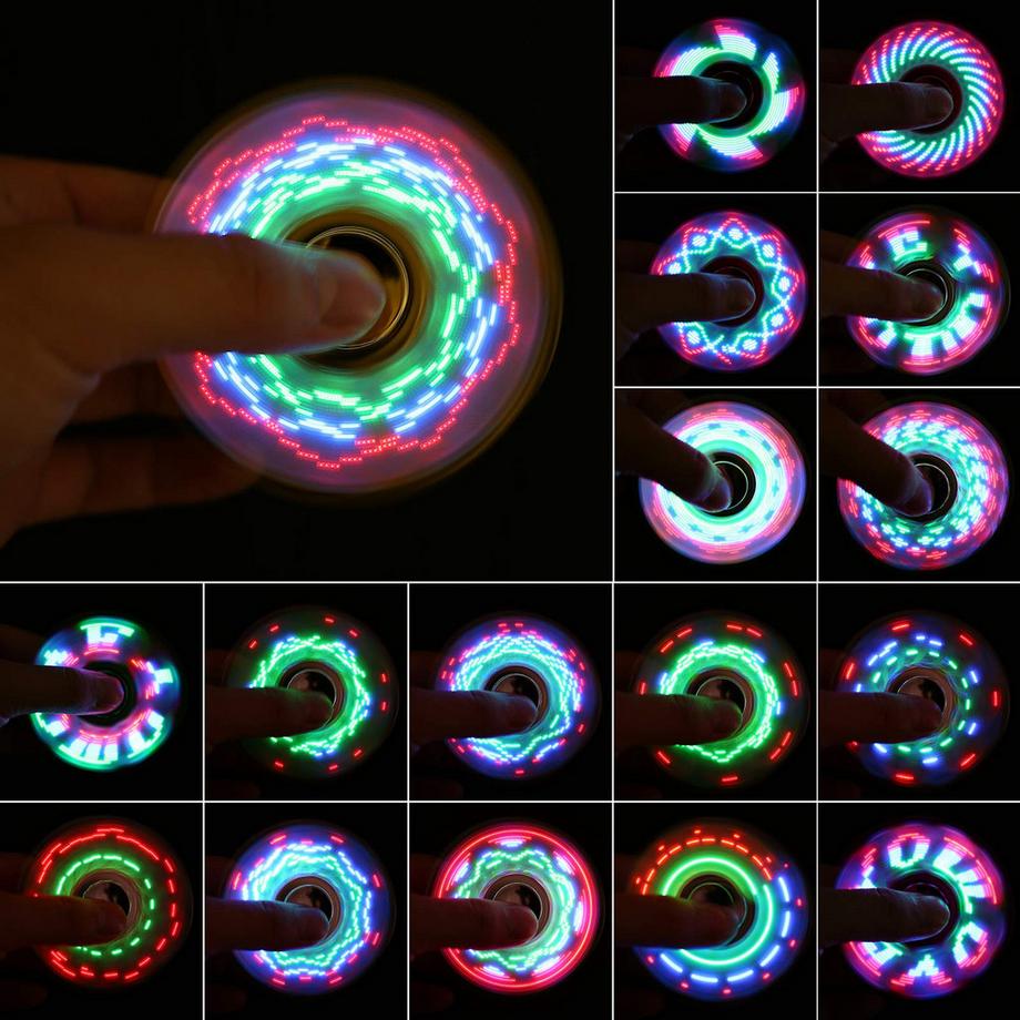 Activity-board  6 Stück Fidget Spinner, LED beleuchtetes Fidget Spinner Spielzeug für Kinder und Erwachsene, glow-in-the-dark Party Zubehör, Angst Spielzeug, Stressabbau 