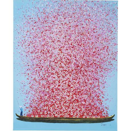 KARE Design Tableau Touched Flower Boat Bleu Rose 100x80cm  