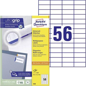 Etichetta universale 52.5 x 21.2 mm Carta Bianco 5600 pz. A tenuta permanente Stampante a getto d'i