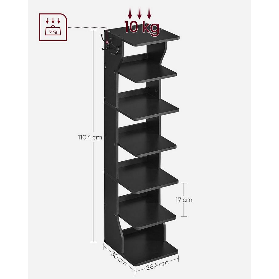 Songmics Schuhregal schmal mit 7 Ebenen  