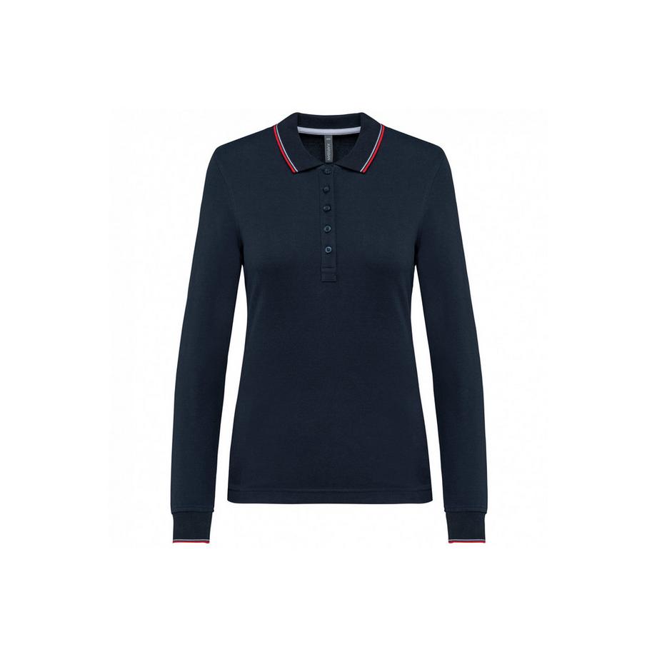 Kariban Piqué Strick Langarm Poloshirt  