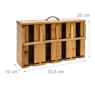 Northix Boîte à thé en bambou à 4 compartiments  