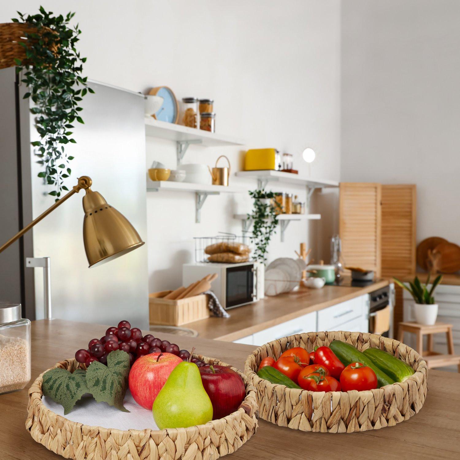 Northix 2er-Set Obstschalen aus Wasserhyazinthe  