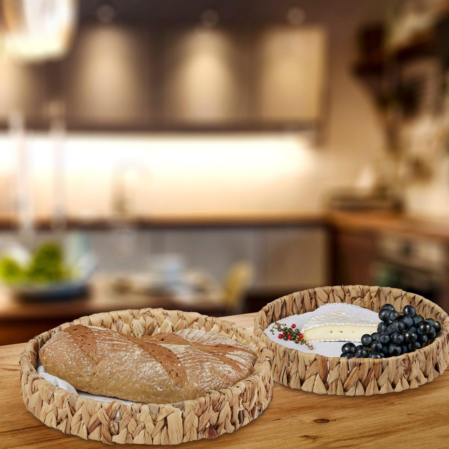 Northix 2er-Set Obstschalen aus Wasserhyazinthe  