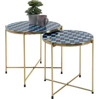 KARE Design Tavolino Priya blu (set di 2)  