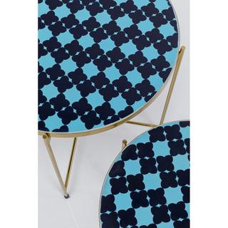 KARE Design Table d&#039;appoint Priya bleu (set de 2)  