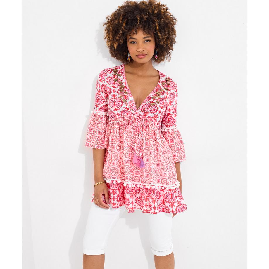 Joe Browns Baumwolltunika mit Quastenbesatz  