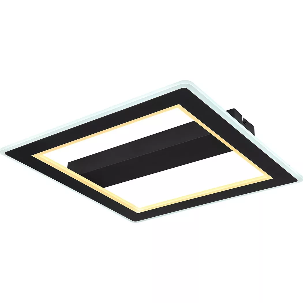 mutoni – Deckenleuchte Mattia Metall matt LED 45x45x5, One Size, Schwarz