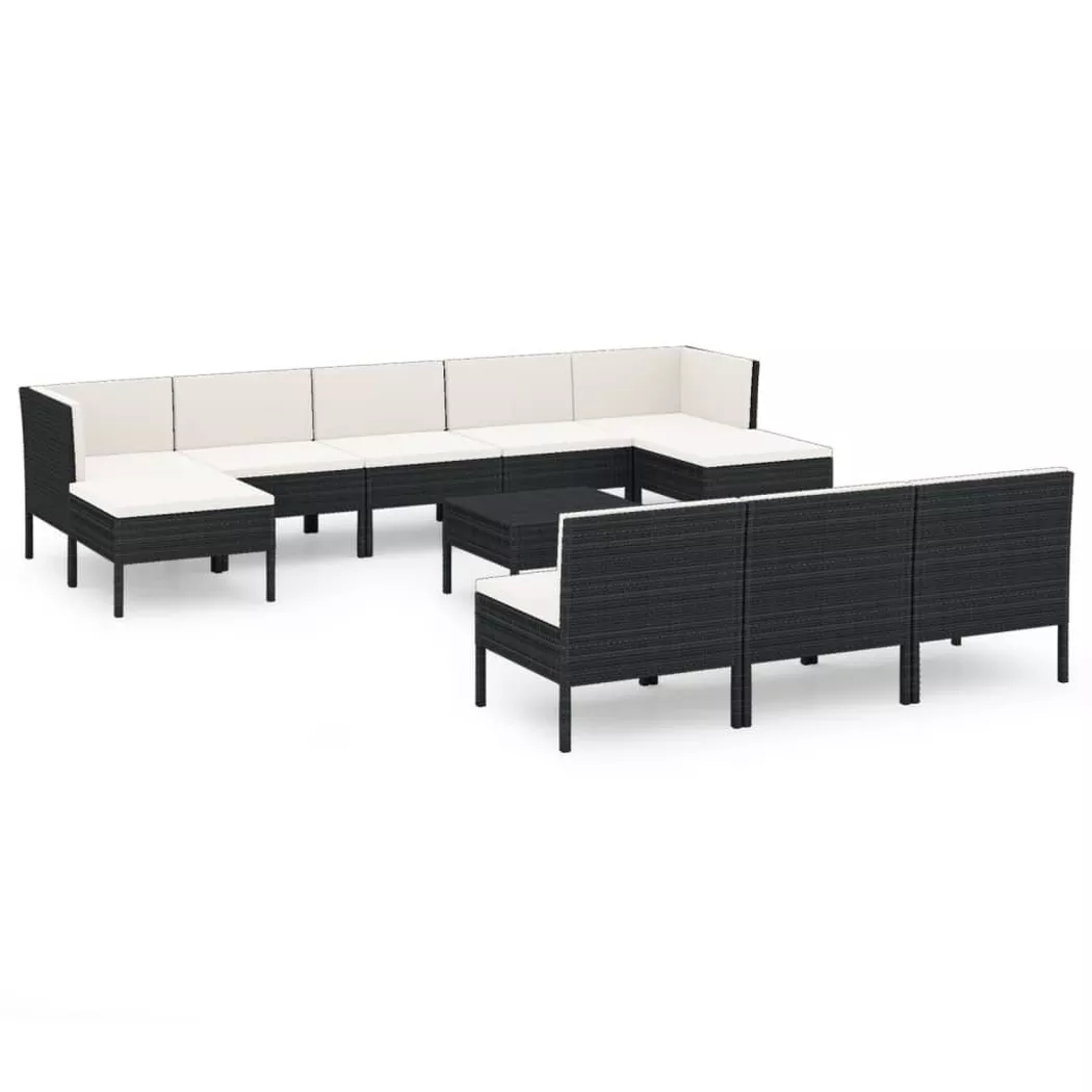 VidaXL - Garten-sofagarnitur poly-rattan, One Size, Schwarz