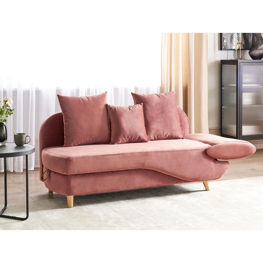 Beliani Chaise longue côté droit en Velours Rétro MERI  