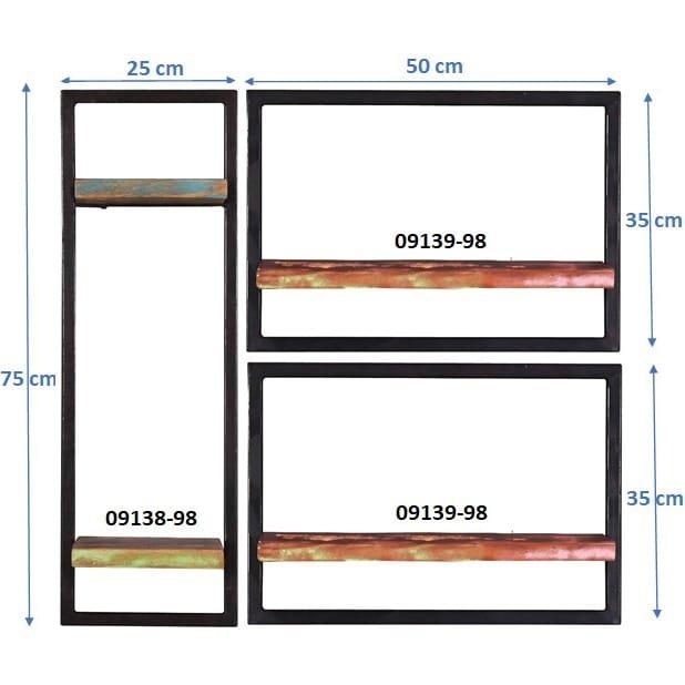 mutoni Étagère murale River coloré 80x25x75 (3 pièces)  