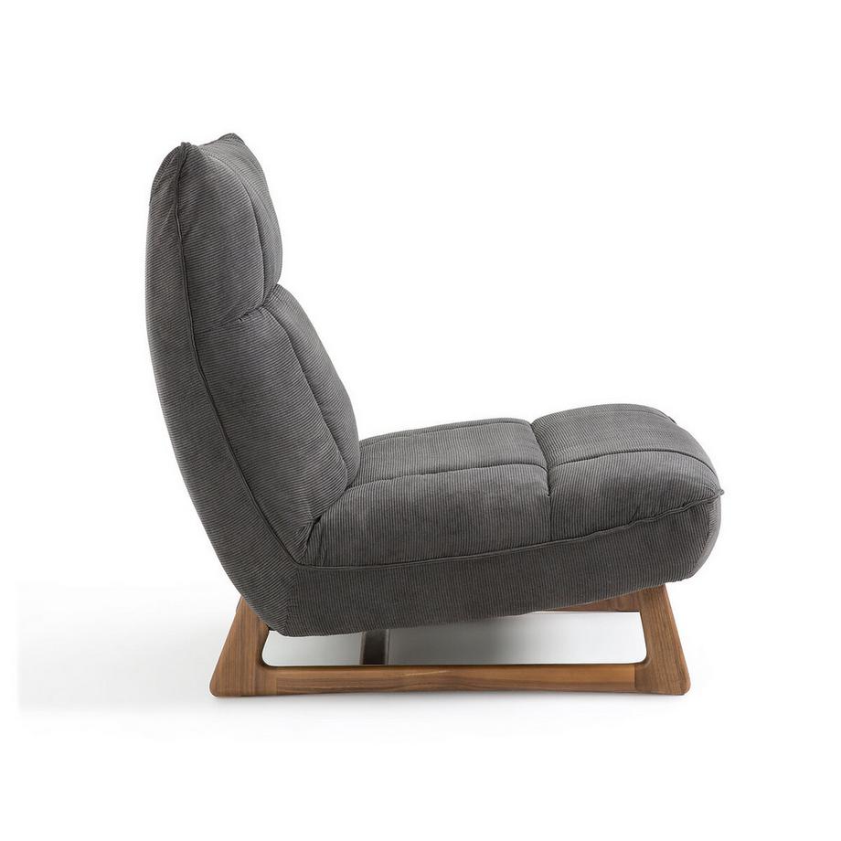 AM.PM Fauteuil noyer et tissu velours côtelé  