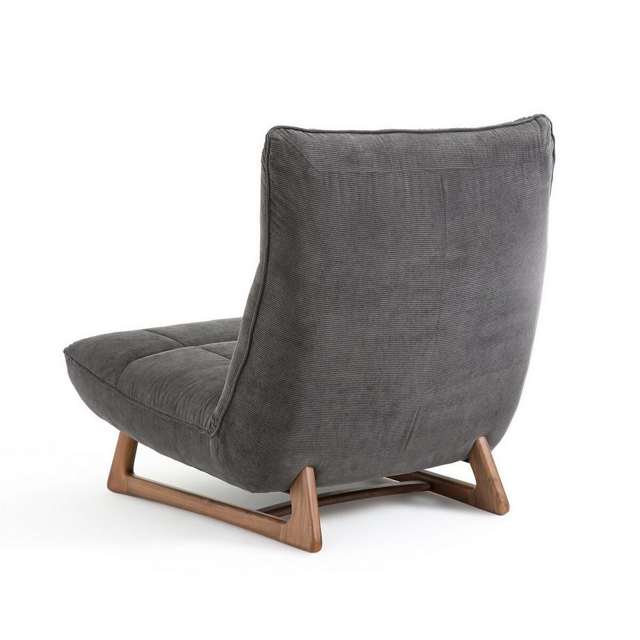 AM.PM Fauteuil noyer et tissu velours côtelé  