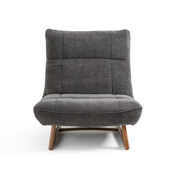 Fauteuil noyer et tissu velours côtelé