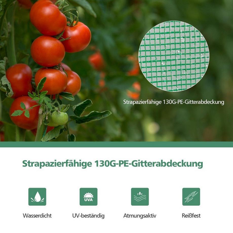 Northix Gartengewächshaus 100 x 50 x 170 cm Begehbares Gartengewächshaus Grün  