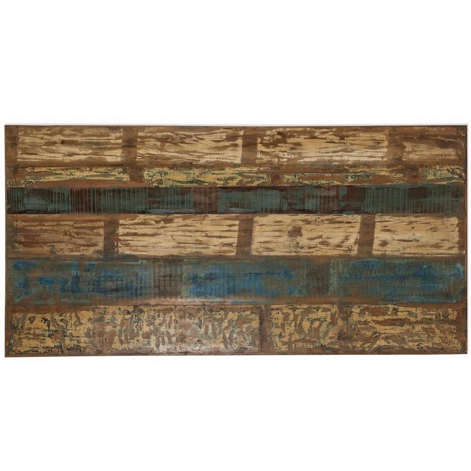 mutoni Table 200x100 cm - bois de récupération coloré - fer noir  