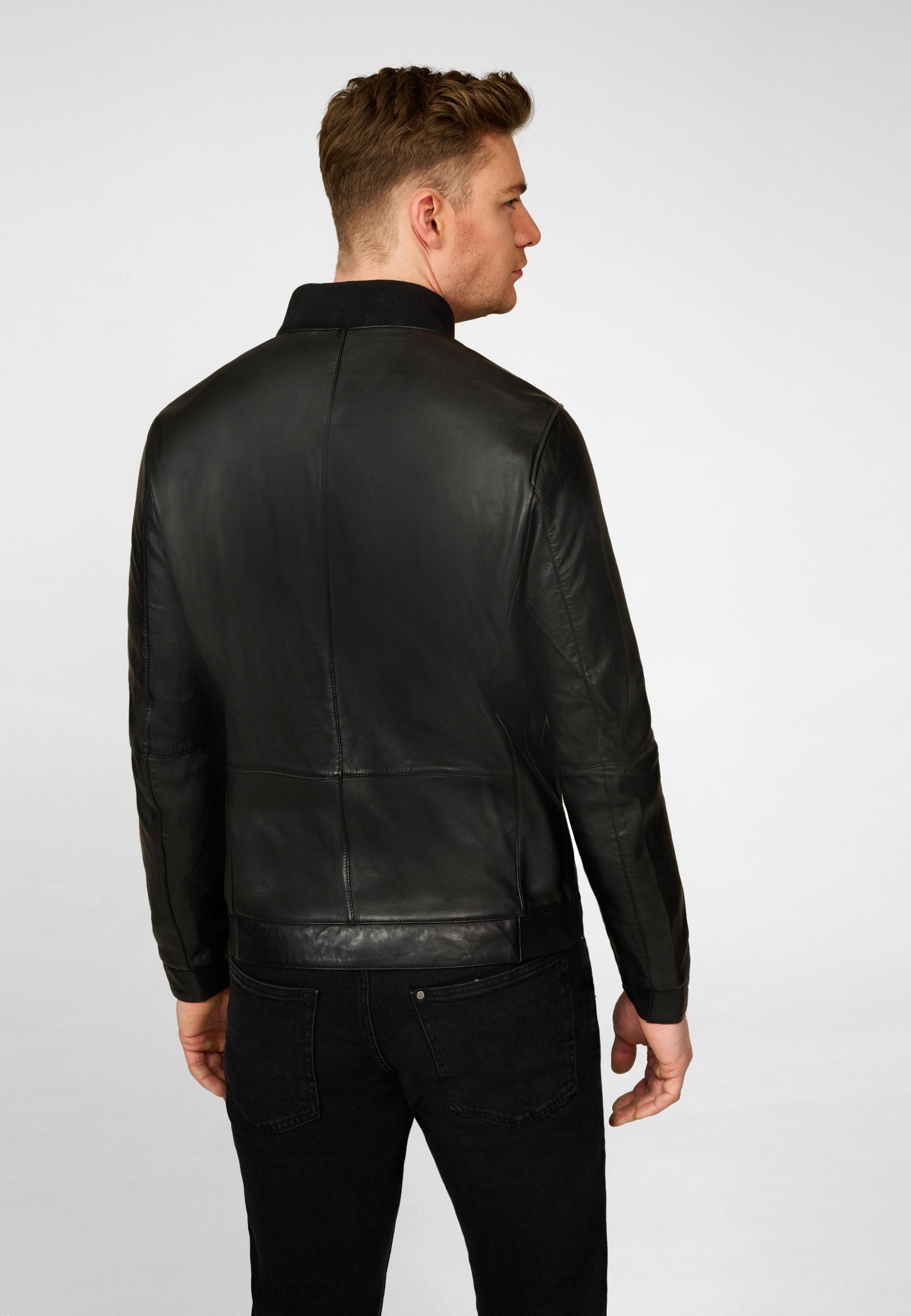 RICANO  Veste en cuir pour hommes Durano - blouson sportif avec col montant 