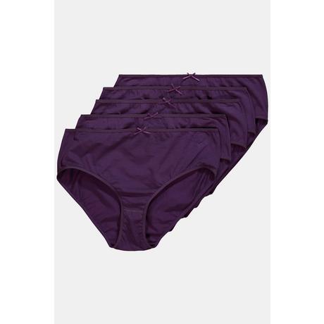 Ulla Popken  Midislips, 5er-Pack, einfarbig aubergine 