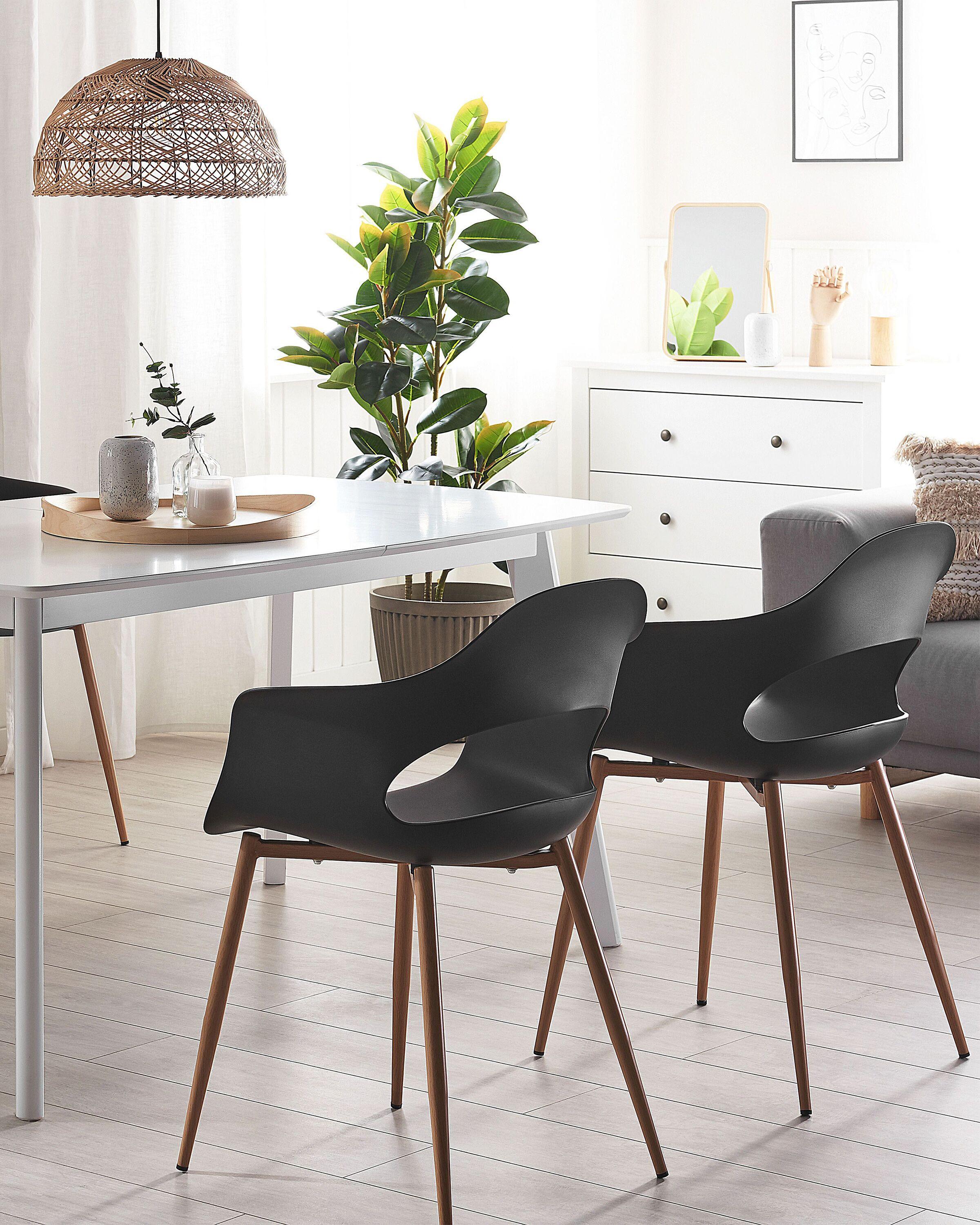 Beliani Lot de 2 chaises en Matière synthétique Moderne UTICA  