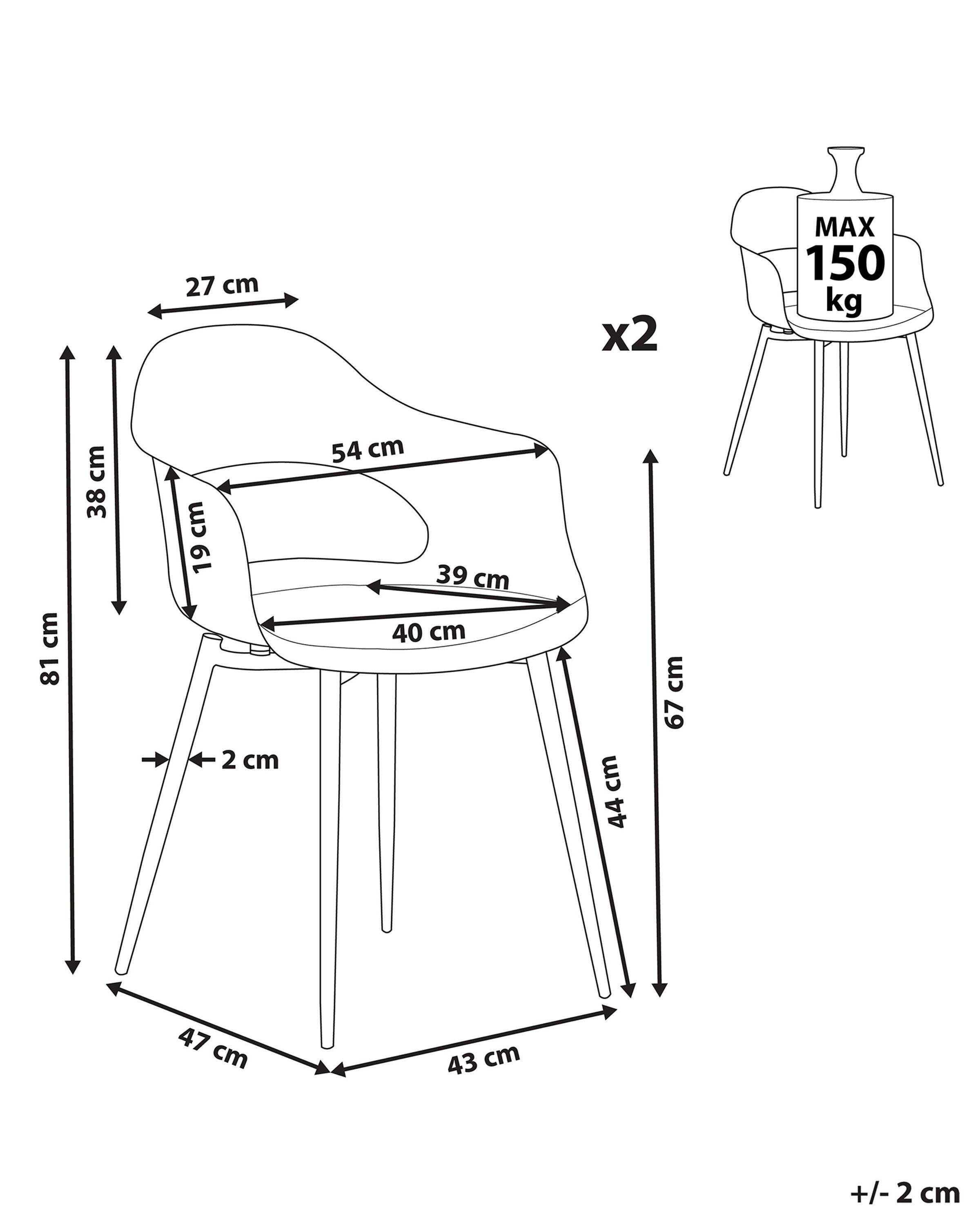 Beliani Set di 2 sedie en Materiale sintetico Moderno UTICA  