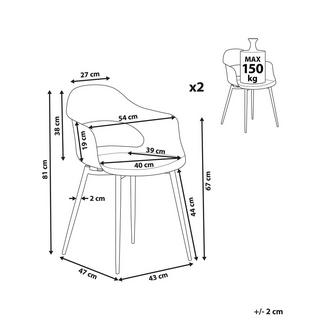 Beliani Set di 2 sedie en Materiale sintetico Moderno UTICA  