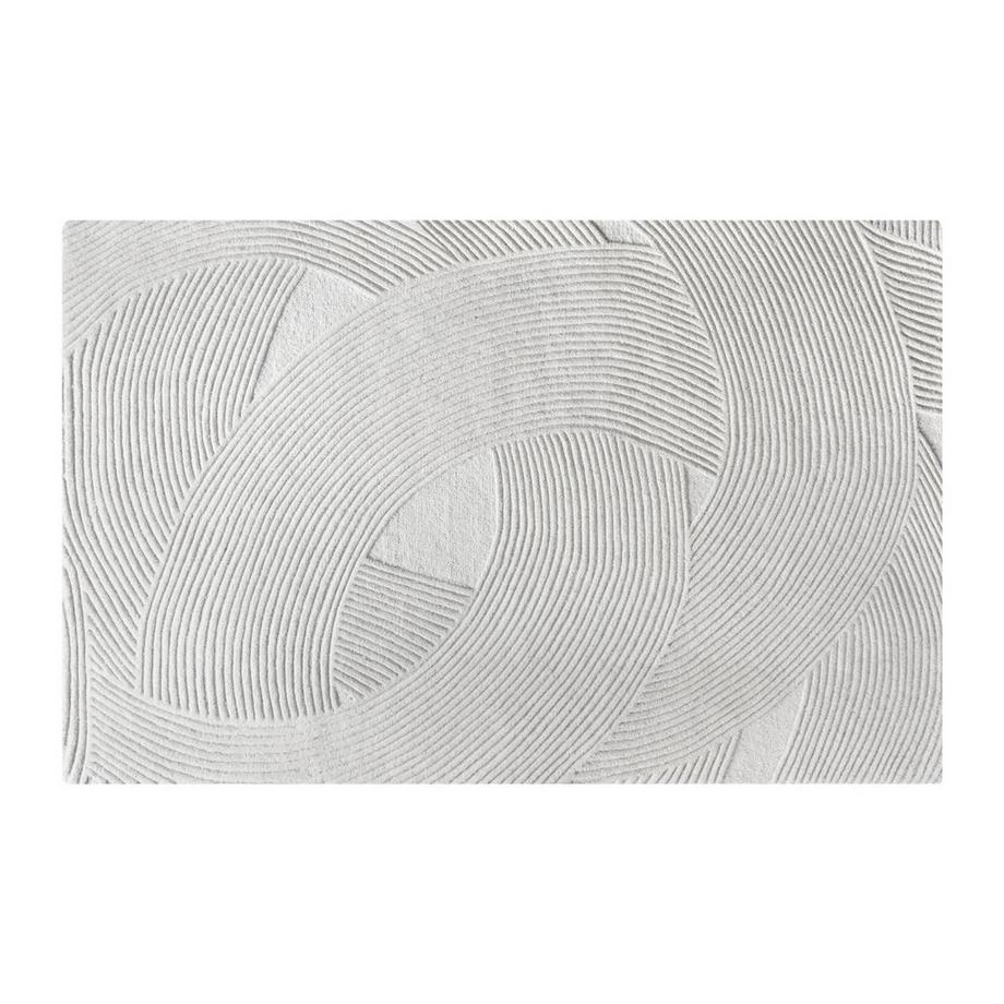 Vente-unique  Teppich - Relief-Optik - 100 % Wolle - handgefertigt - 160 x 230 cm - 2200 g/m2 - Elfenbeinfarben - BASSAM 