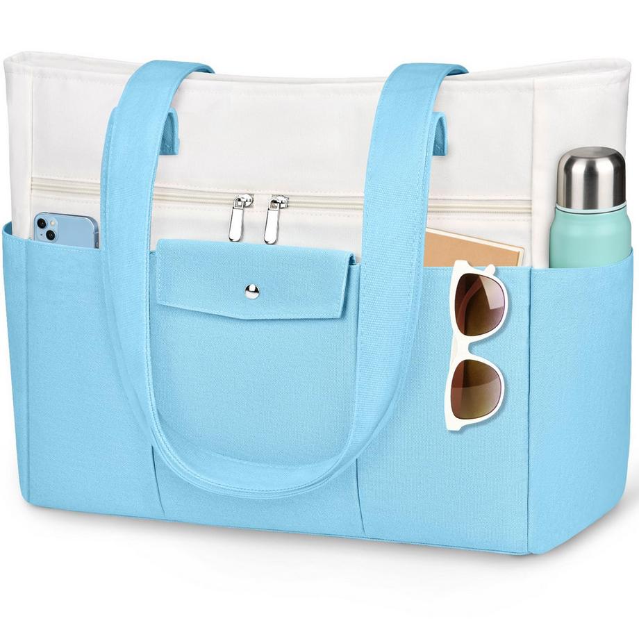 Große Einkaufstasche XXL mit Reißverschluss - Handtasche & Strandtasche, wasserdichte Innentasche