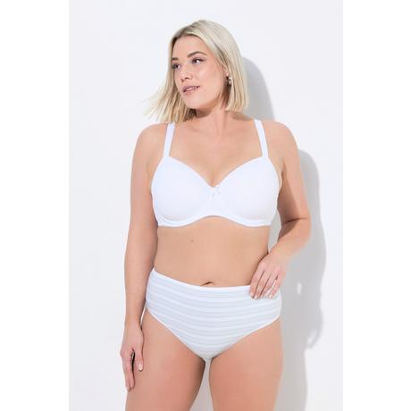 Ulla Popken  Slip midi con righe/tinta unita in confezione da cinque 