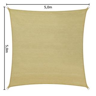 Tectake Voile d'ombrage carrée, beige  