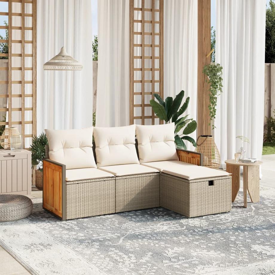VidaXL set divano da giardino Polirattan  