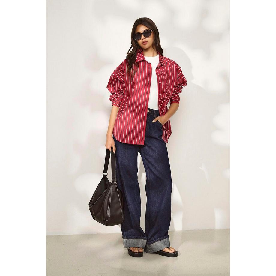 ONLY Weite Jeans mit Rand  