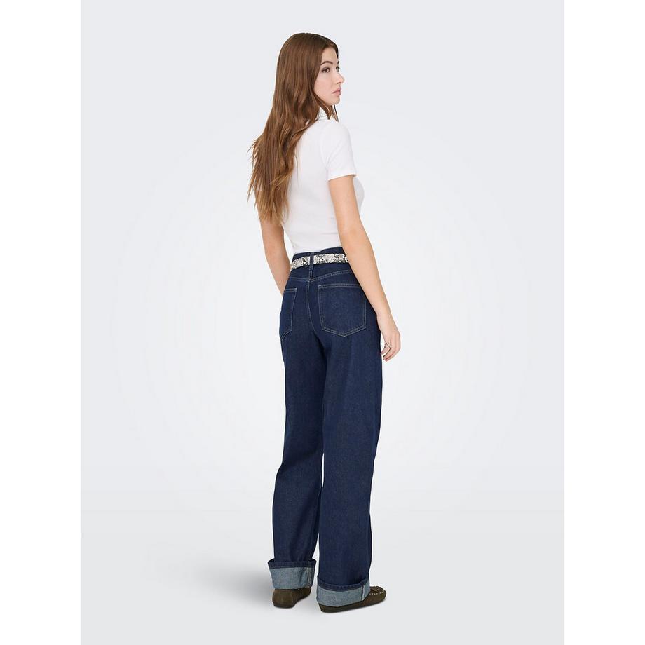 ONLY Weite Jeans mit Rand  