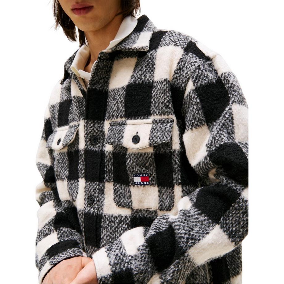 TOMMY JEANS  Sopra Camicia Plaid A Scacchi Flanella Tasca Sul Petto 