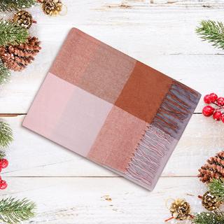 Only-bags.store Karierter Oversized Quadratischer Decken Schal Fransen  