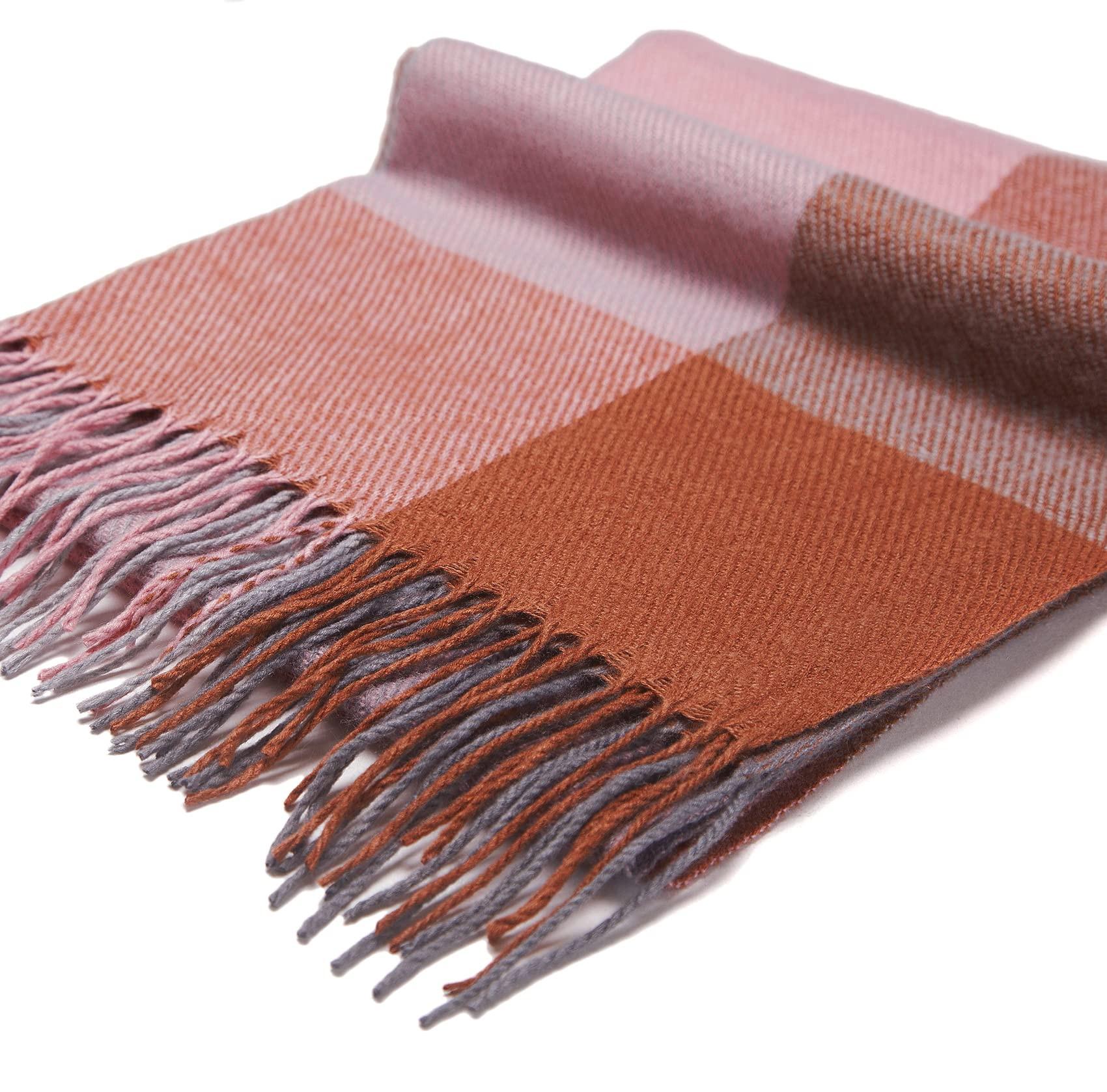 Only-bags.store Karierter Oversized Quadratischer Decken Schal Fransen  