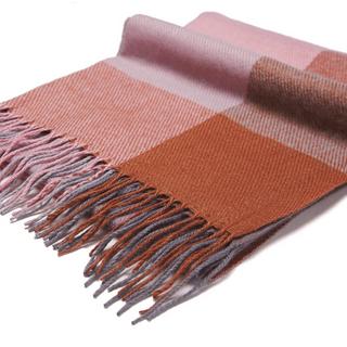 Only-bags.store Karierter Oversized Quadratischer Decken Schal Fransen  