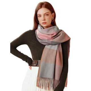 Only-bags.store Karierter Oversized Quadratischer Decken Schal Fransen  