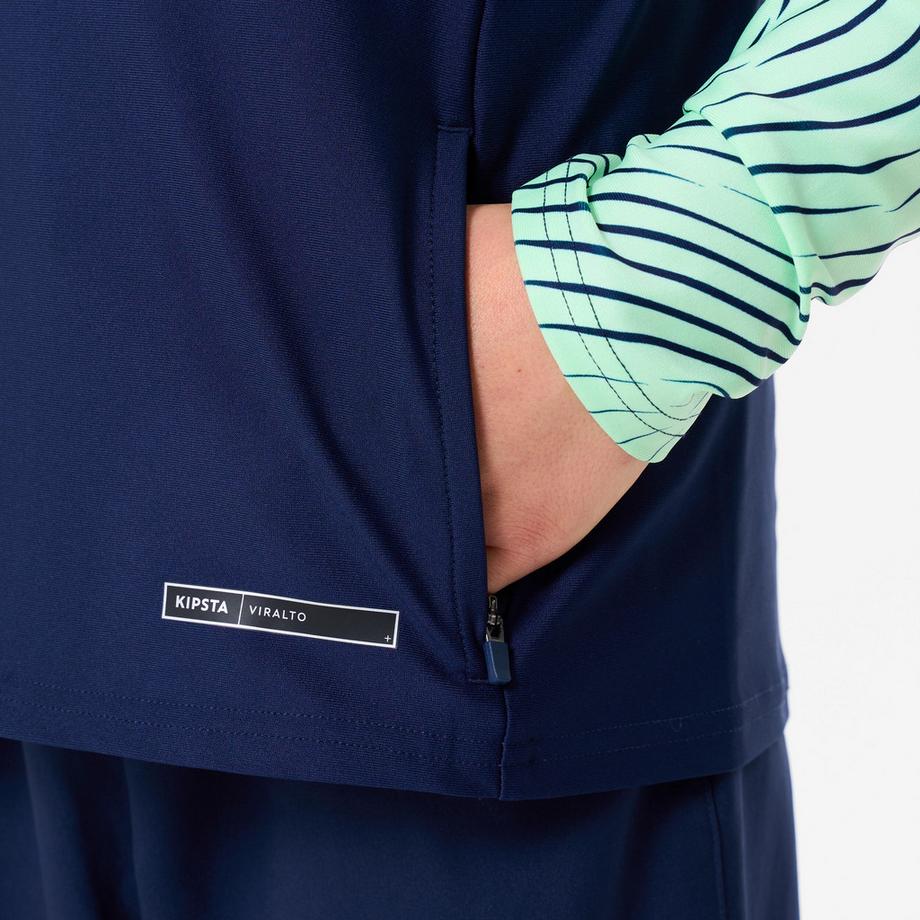 KIPSTA  Felpa bambino calcio mezza zip poliestere 