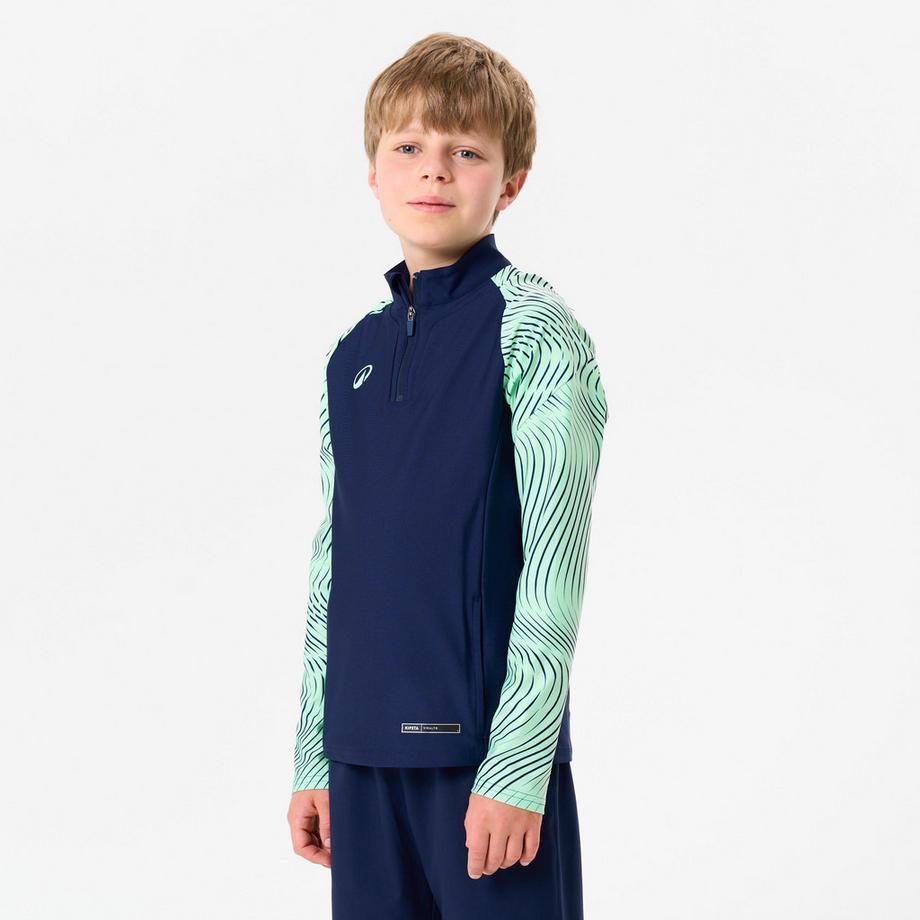 KIPSTA  Felpa bambino calcio mezza zip poliestere 