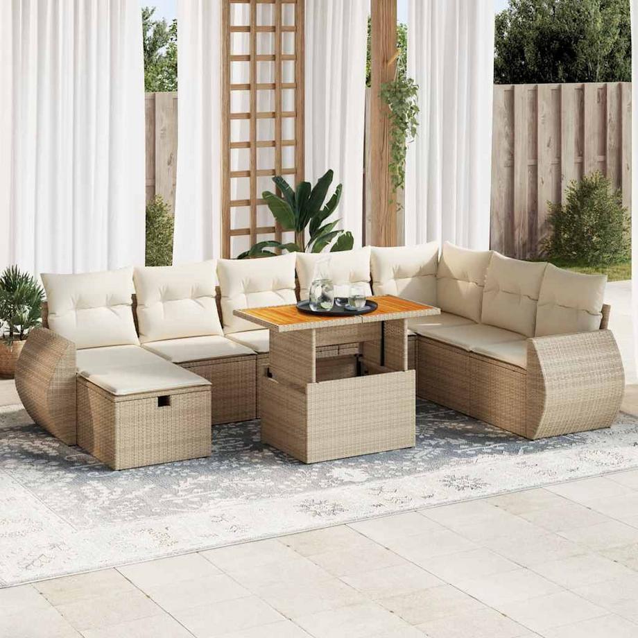 VidaXL set divano da giardino Polirattan  
