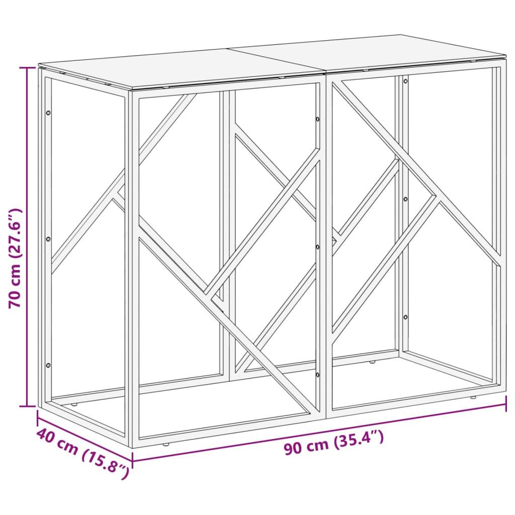 VidaXL Table de console acier inoxydable  