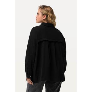 Ulla Popken  Camicia in mussola dal taglio oversize con collo da camicia e maniche lunghe 