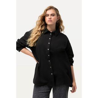 Ulla Popken  Camicia in mussola dal taglio oversize con collo da camicia e maniche lunghe 