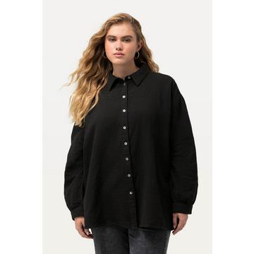 Camicia in mussola dal taglio oversize con collo da camicia e maniche lunghe