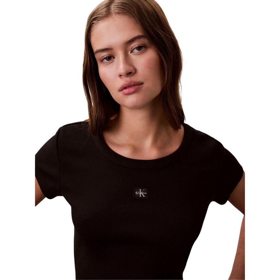 Calvin Klein Maglietta Corta Tessuto a Coste  