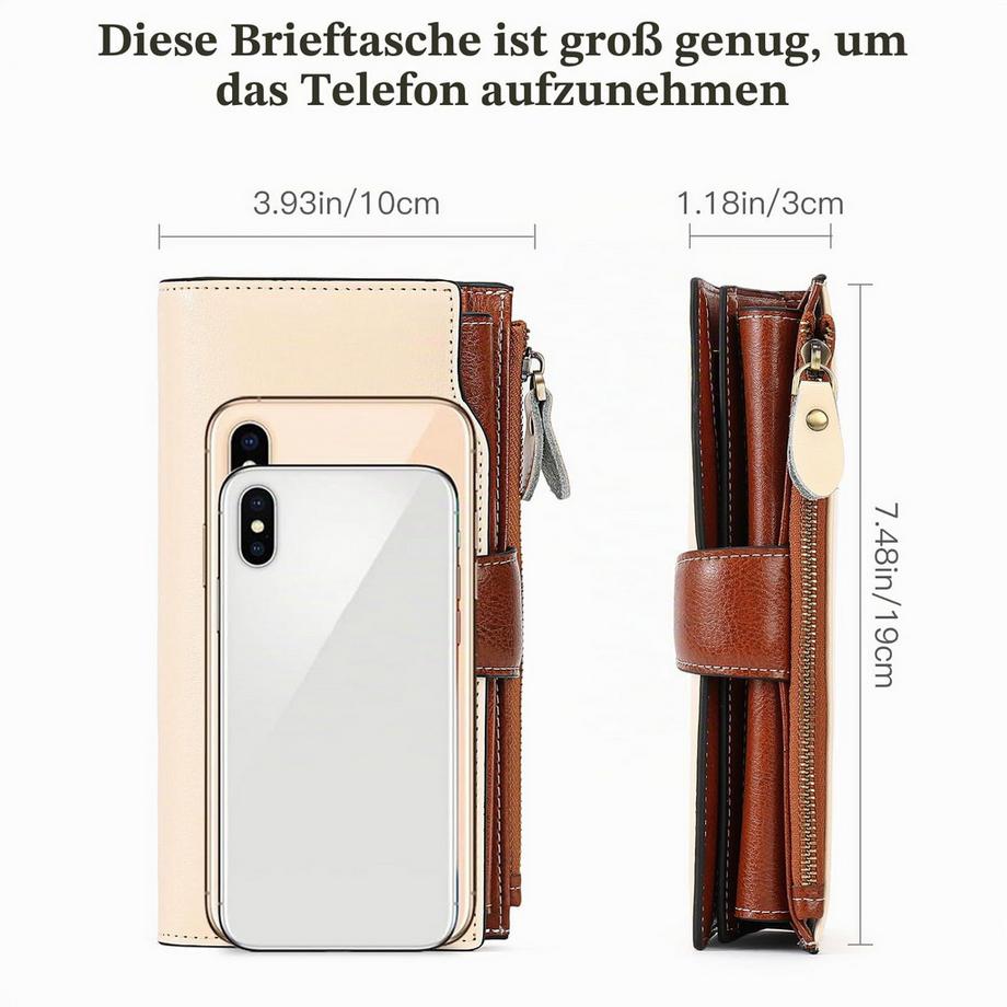 Only-bags.store Portefeuille en cuir Portefeuille RFID avec 20 emplacements pour cartes et compartiment pour téléphone portable  