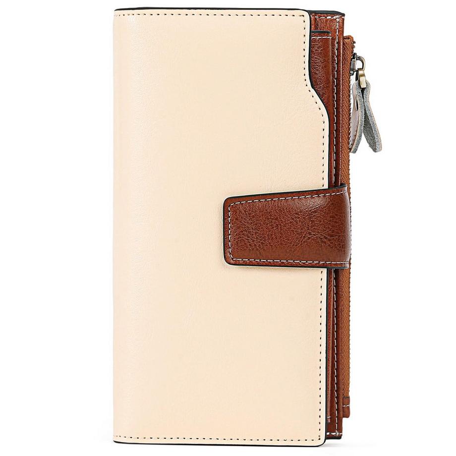 Portefeuille en cuir Portefeuille RFID avec 20 emplacements pour cartes et compartiment pour téléphone portable